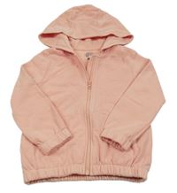 Světlerůžová propínací mikina s kapucí F&F