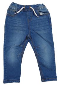 Tmavomodré teplákové rifle 