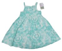 Nové - Zeleno-bílé batikované bavlněné šaty Primark