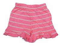 Neonově růžovo-bílé pruhované bavlněné kraťasy Matalan