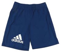 Tmavomodré sportovní kraťasy s logem Adidas