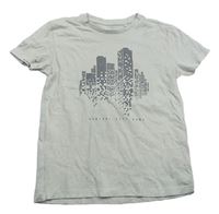 Světlebéžové tričko s mrakodrapy jbc
