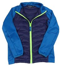 Tmavomodro-petrolejová prošívaná šusťákovo/softshellová funkční bundomikina MOUNTAIN WAREHOUSE