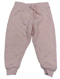 Světlerůžové tepláky se zlatými hvězdičkami PRIMARK