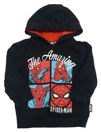 Černá mikina se Spider-many a kapucí George