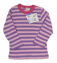 Fialovo-světlerůžovo-tmavorůžové pruhované triko zn. ALANA