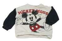 Bílo-černá oversize mikina s Mickey zn. Disney