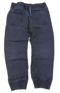 Tmavomodré cuff plátěné kalhoty F&F