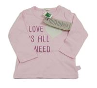 Nové - světlerůžové triko s nápisy a srdíčky Benetton