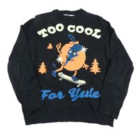 Černý vánoční svetr s ozdobičkou M&S