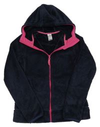 Tmavomodrá plyšová funkční bunda s kapucí Quechua