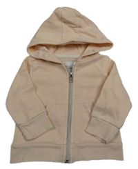 Světlepudrová propínací mikina s kapucí RESERVED