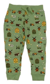 Zelenoolivové tepláky s farmou St. Bernard