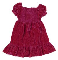 Malinové lesklé sametové šaty