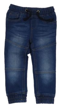 Tmavomodré cuff teplákové rifle lupilu