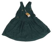 Nové - tmavosmaragdové manšestrové šaty Next