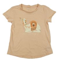 Světleoranžové tričko s dromedárem C&A