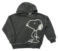 Tmavošedá oversize mikina se Snoopym a kapucí M&S