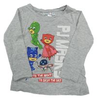 Šedé melírované triko s PJ MASKS