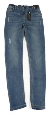 Nové - modré super stretch skinny rifle s prošoupáním Tu