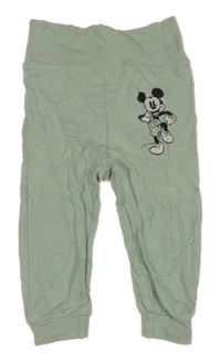Světleolivové tepláky s Mickey Disney