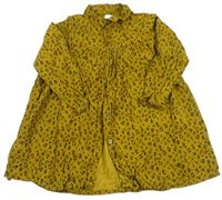 Olivové manšestrové propínací šaty s leopardím vzorem Next