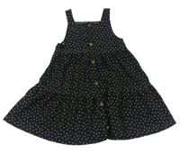 Černé puntíkované šaty s knoflíčky Primark