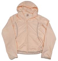 Růžová šusťáková funkční bunda s kapucí Decathlon