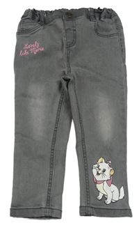 Šedé skinny rifle s Marií Disney