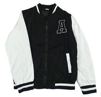 Černo-bílá šusťáková jarní bunda s písmenem Shein