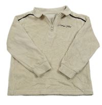 Béžová sametová polo mikina s nápisem George