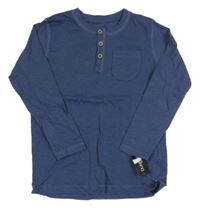 Nové - Tmavomodré triko s kapsou a knoflíky Dunnes