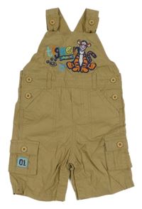 Hnědé plátěné laclové kraťasy s Tygrem Disney