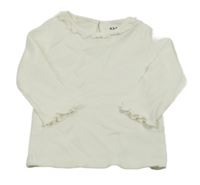 Smetanové žebrované triko s límečkem Kiabi