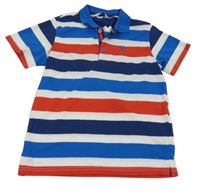 Modro-bílo-červené pruhované polo tričko