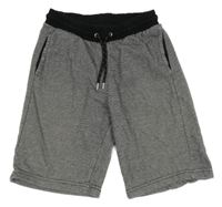 Černo-bílé pruhované teplákové kraťasy H&M