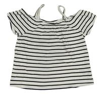 Bílo-černé pruhované crop tričko C&A