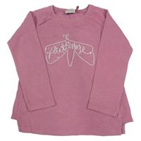 Starorůžová mikina s flitry a nápisem Next