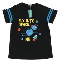 Nové - Černé tričko s robotem