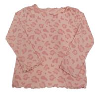 Růžové vzorované žebrované triko