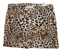 Béžová riflová sukně s leopardím vzorem H&M