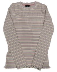 Barevné pruhované žebrované triko