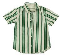 Smetanovo-zelená pruhovaná košile H&M