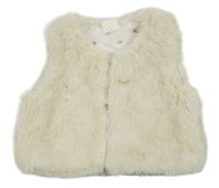 Světlebéžová kožešinová podšitá vesta H&M