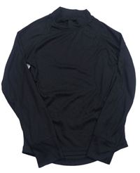 Černé žebrované funkční spodní triko 