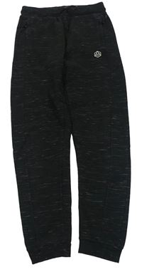 Černé žebrované tepláky s nášivkou Primark