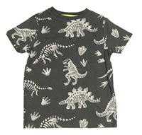 Tmavošedé tričko s dinosaury F&F
