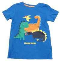 Modré tričko s dinosaury Matalan