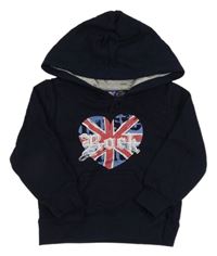 Tmavomodrá mikina se srdcem a kapucí zn. Lupilu