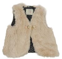 Světlerůžová kožešinová podšitá vesta Zara